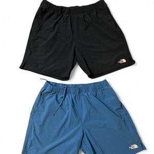 The North Face Black and Blue Athletic Shorts